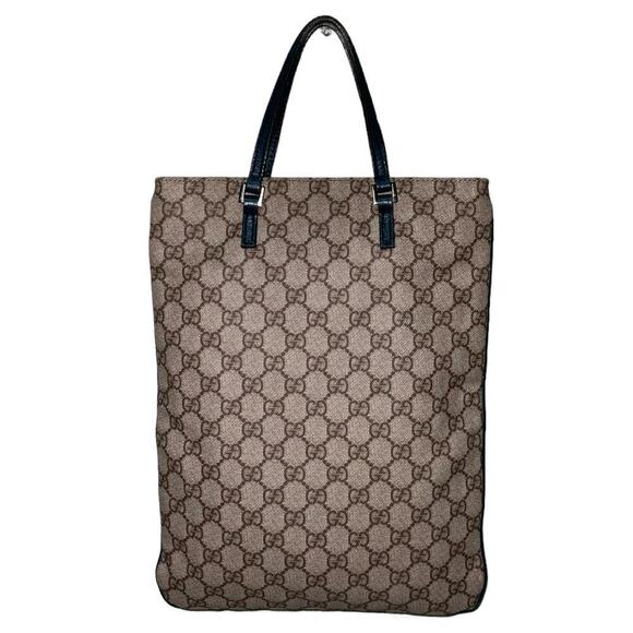 Gucci GG Supreme Flat Vertical Tote with Teal Leather trim and accents - Picture 3 of 15